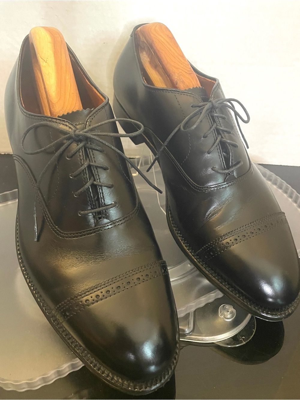Alden Men's 901 - Perforated Straight Tip Bal - Black Calfskin Men's Size 10B